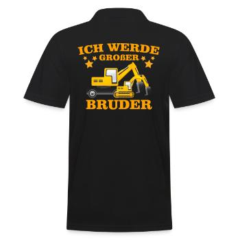 Become a big brother Siblings Little brother - Men's Polo Shirt - black - Back - Kai (181cm)