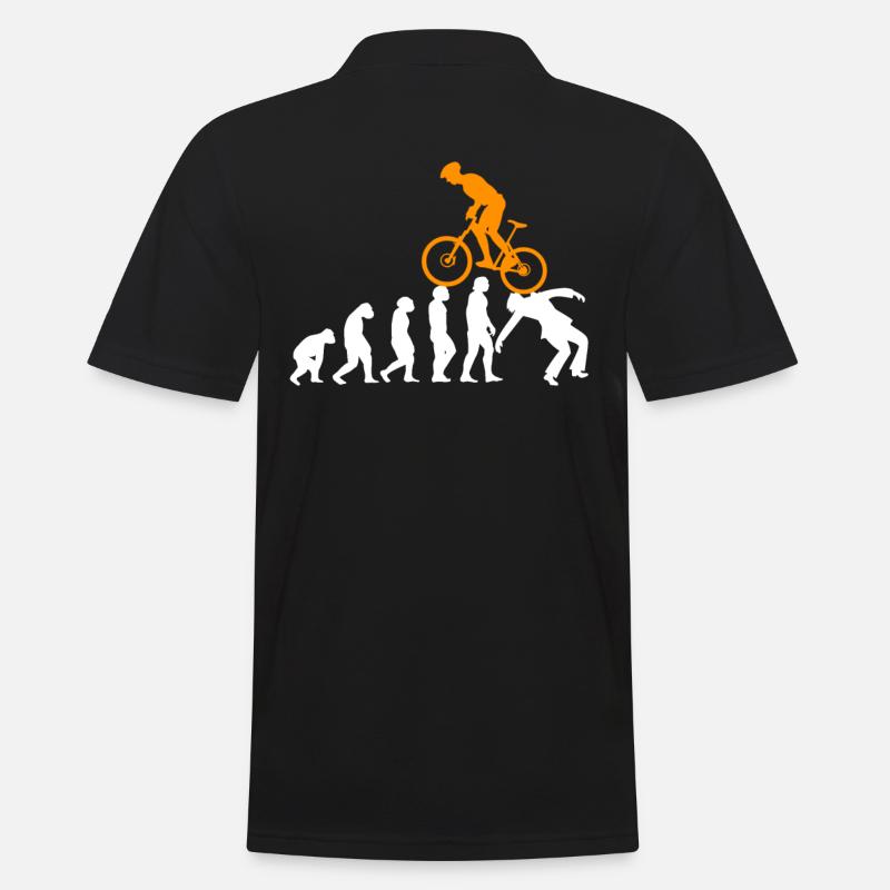 Evolution MTB Mountainbike Mountain Biking Bike or - Männer Poloshirt - Schwarz