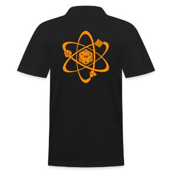 RPG Cube Dice Dragons Atom orange Design Gifts - Men's Polo Shirt - black - Back - Kai (181cm)