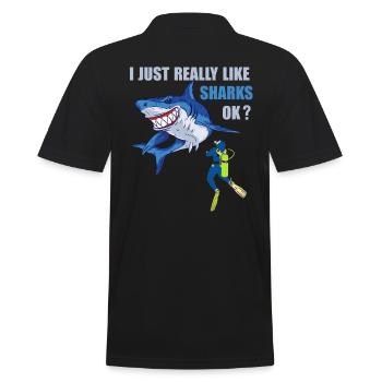 Divers Sharks Dive Sharks Diver Gifts Shirt - Men's Polo Shirt - black - Back - Kai (181cm)
