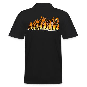 EVOLUTION Feuerwehr Feuerwehrmann Fire Geschenke - Männer Poloshirt - Schwarz - Hinten - Kai (181cm)
