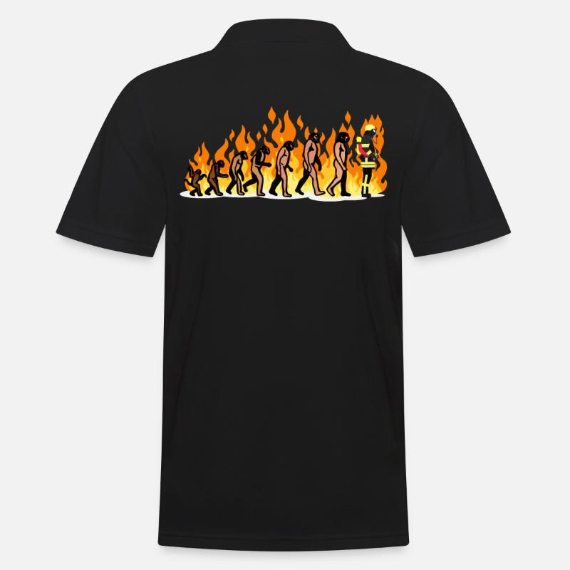 EVOLUTION Feuerwehr Feuerwehrmann Fire Geschenke - Männer Poloshirt - Schwarz