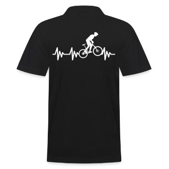 Herzschlag Heartbeat MTB Mountain Biking BMX Bike - Männer Poloshirt - Schwarz - Hinten - Kai (181cm)