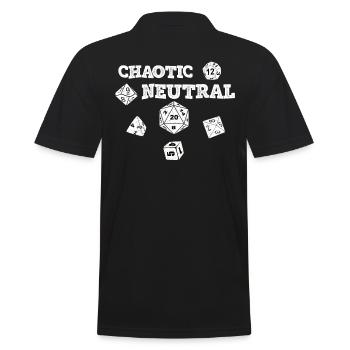 RPG Würfel Dice Dragons CHAOTIC NEUTRAL - Männer Poloshirt - Schwarz - Hinten - Kai (181cm)