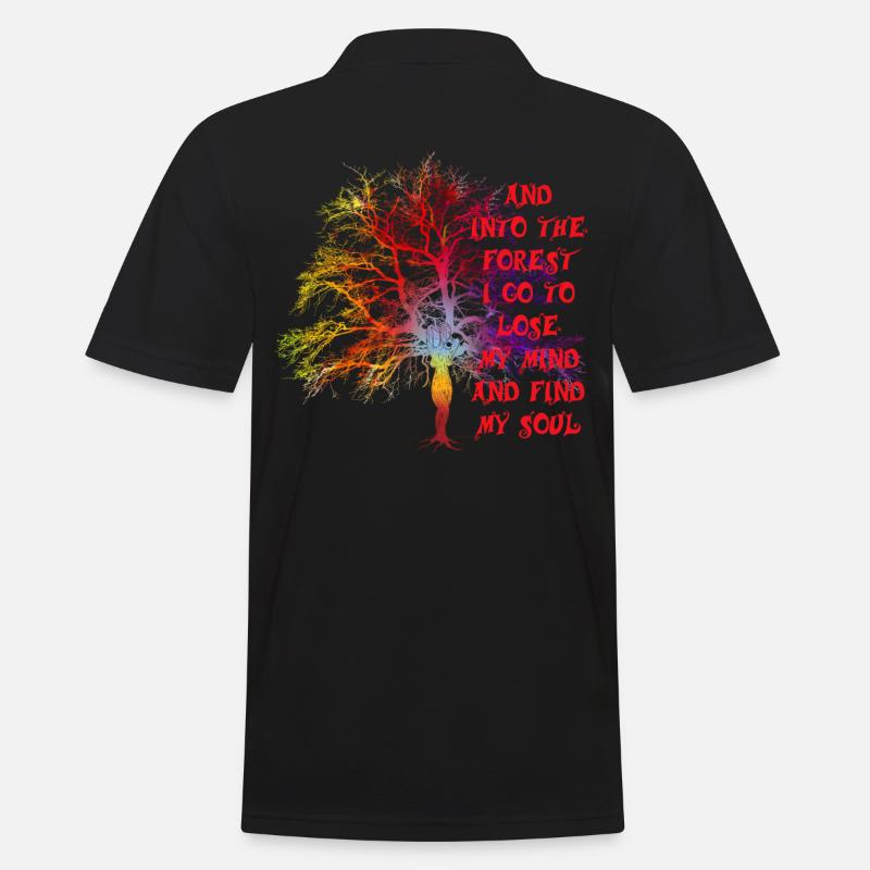 Gradient de forêt fantastique - Polo Homme - noir
