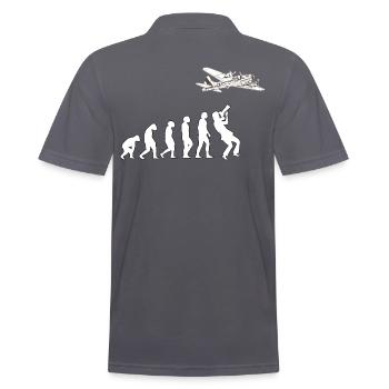 Planespotter pilot airplane flying hobby gift - Men's Polo Shirt - charcoal grey - Back - Nico (186cm)