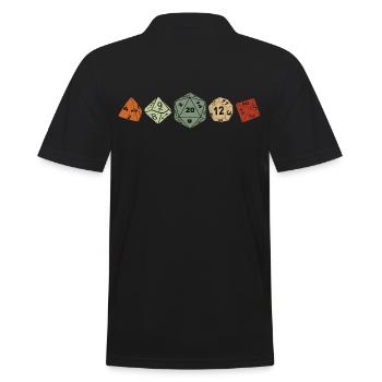 Pen and Paper RPG GAMER Wuerfel Sammlung RETRO - Männer Poloshirt - Schwarz - Hinten - Kai (181cm)