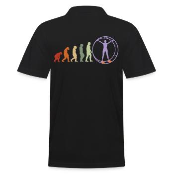 EVOLUTION RHÖNRAD Rhönradturner Gymnastik Vintage - Männer Poloshirt - Schwarz - Hinten - Kai (181cm)