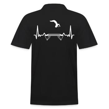 HERZSCHLAG TRAMPOLIN Turner turnen Fitness Sport - Männer Poloshirt - Schwarz - Hinten - Kai (181cm)