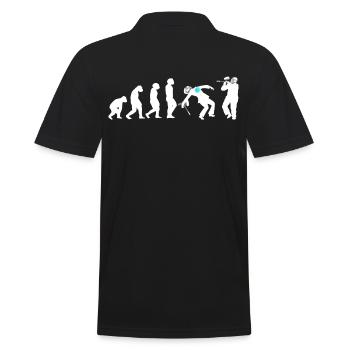 Evolution Paintball Airsoft Softair Team Spieler - Männer Poloshirt - Schwarz - Hinten - Kai (181cm)