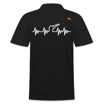 Heartbeat clay pigeon shooting throwing target - Men's Polo Shirt - black - Back - Kai (181cm)