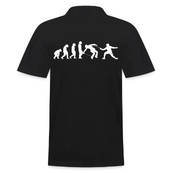 EVOLUTION Fechten Training Fechter Florett FENCING - Männer Poloshirt - Schwarz - Hinten - Kai (181cm)