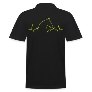 Chevaux battement de coeur fille cheval équestre - Polo Homme - noir - Dos - Kai (181cm)