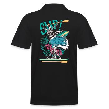 SUP Surfer Stand Up Paddle Surfing sup Yoga skull - Männer Poloshirt - Schwarz - Hinten - Kai (181cm)