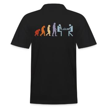 Evolution Schach Schachbrett Schachfigur vintage - Männer Poloshirt - Schwarz - Hinten - Kai (181cm)