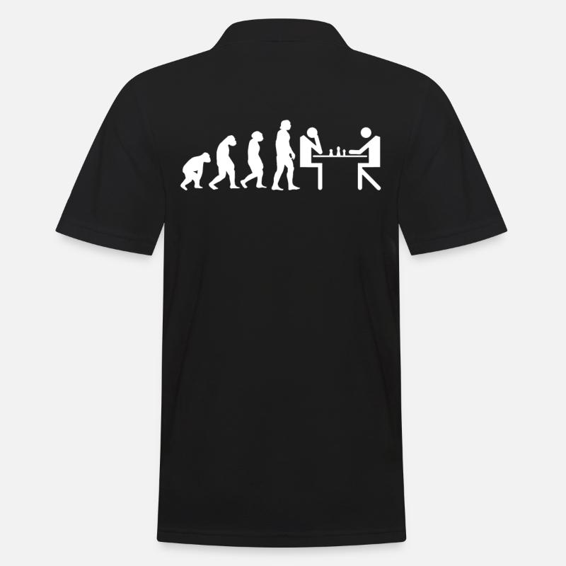 Evolution Schach Schachbrett Schachfigur - Männer Poloshirt - Schwarz
