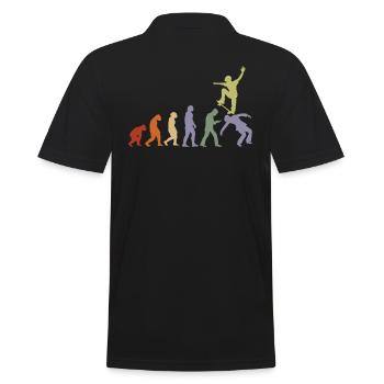 Evolution Skater Skateboard Skate skaten parkour - Männer Poloshirt - Schwarz - Hinten - Kai (181cm)