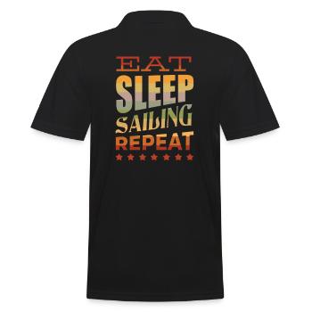 Segeln Segel Segler Schiff Yacht Boot REPEAT - Männer Poloshirt - Schwarz - Hinten - Kai (181cm)