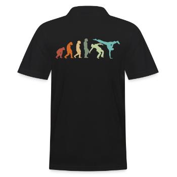 EVOLUTION Capoeira Kampfsport Brasilien Kampf Tanz - Männer Poloshirt - Schwarz - Hinten - Kai (181cm)