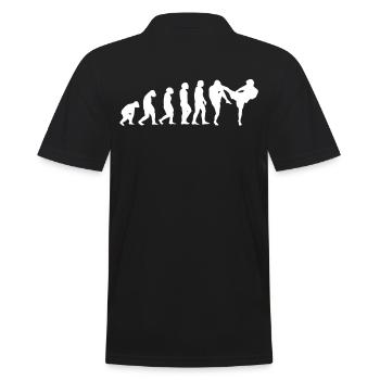 EVOLUTION Kickboxen Kickboxer Kampfsport Boxer - Männer Poloshirt - Schwarz - Hinten - Kai (181cm)