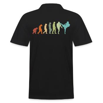 EVOLUTION Kickboxen Kickboxer Kampfsport vintage - Männer Poloshirt - Schwarz - Hinten - Kai (181cm)