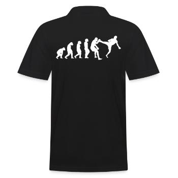 EVOLUTION Kickboxen Kickboxer Kampfsport Sport - Männer Poloshirt - Schwarz - Hinten - Kai (181cm)