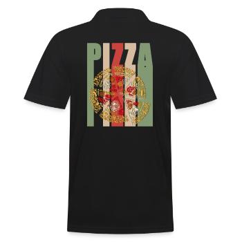 Pizza rétro restauration rapide grillades grill barbecue - Polo Homme - noir - Dos - Kai (181cm)