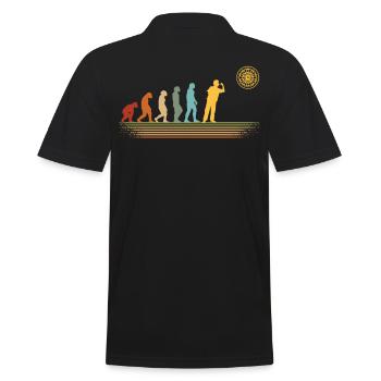 Dart Vintage Dartscheibe Evolution Dartpfeile - Männer Poloshirt - Schwarz - Hinten - Kai (181cm)