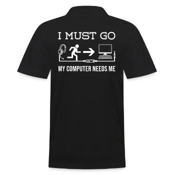Gamer PC games gaming zocken developer - Männer Poloshirt - Schwarz - Hinten - Kai (181cm)