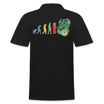 RPG Game Evolution Gamer D20 Dice Pen and Paper - Männer Poloshirt - Schwarz - Hinten - Kai (181cm)