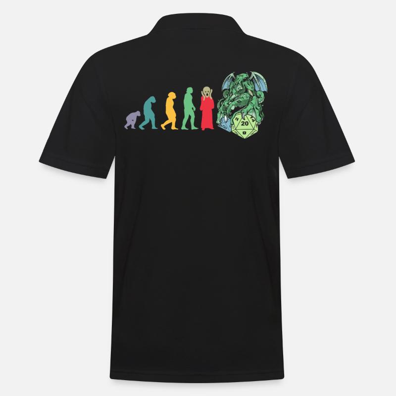 RPG Game Evolution Gamer D20 Dice Pen and Paper - Männer Poloshirt - Schwarz