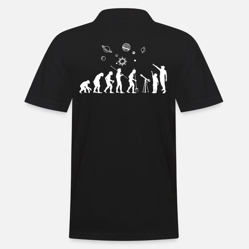 Jumelles Télescope Astrophysique Planète Evolution - Polo Homme - noir