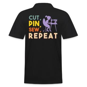 Sewing Seamstress Sewing Machine Handmade Sewing - Men's Polo Shirt - black - Back - Kai (181cm)