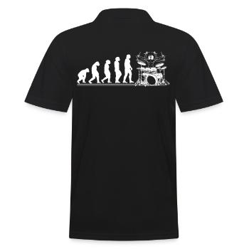 Schlagzeuger Schlagzeug Trommeln Schlagzeug - Männer Poloshirt - Schwarz - Hinten - Kai (181cm)