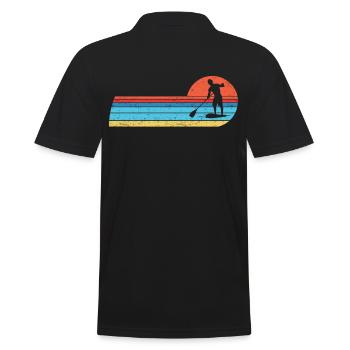SUP paddleboarding Stand Up Paddle Herren supboard - Männer Poloshirt - Schwarz - Hinten - Kai (181cm)