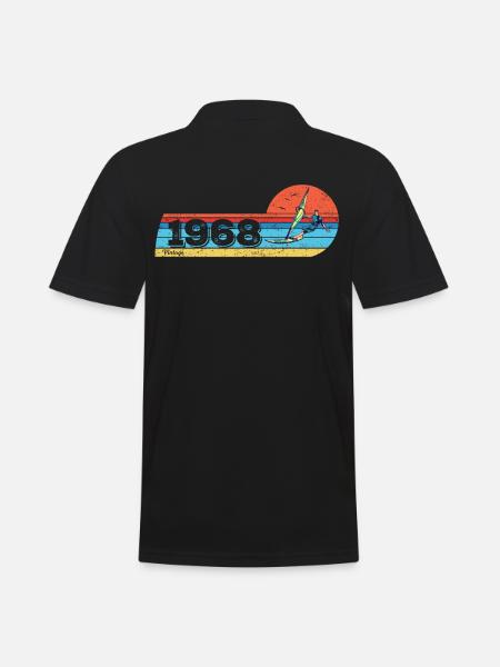 Windsurfen Jahrgang 1968 Geburtstag Windsurfing - Männer Poloshirt - Schwarz