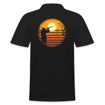 Shooting Discs Clay Pigeons Discs - Men's Polo Shirt - black - Back - Kai (181cm)