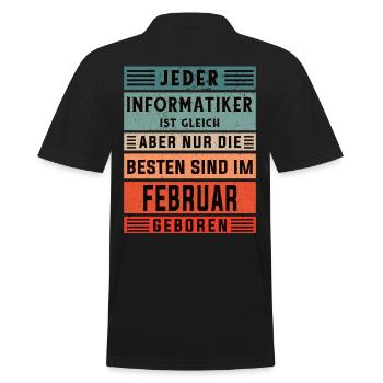 Programmierer Geburtstag Februar geboren - Männer Poloshirt - Schwarz - Hinten - Kai (181cm)