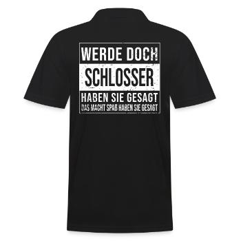 Schlosser Geburtstag lustiges Handwerker Schlosser - Männer Poloshirt - Schwarz - Hinten - Kai (181cm)