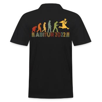 Abi 2022 Abitur bestanden Evolution retro Abitur - Männer Poloshirt - Schwarz - Hinten - Kai (181cm)