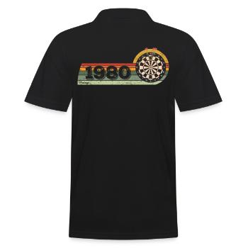 Joueur de fléchettes né en 1980 Birthday Dart discs - Polo Homme - noir - Dos - Kai (181cm)