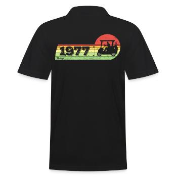 Golfer Golfer Born 1977 Birthday - Men's Polo Shirt - black - Back - Kai (181cm)