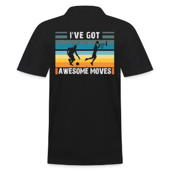 Basketballer Basketball -I've Got Awesome Moves- - Männer Poloshirt - Schwarz - Hinten - Kai (181cm)