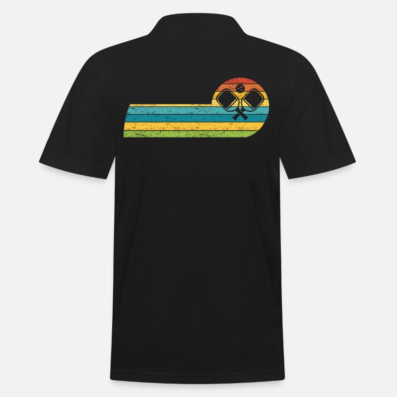 Pickleball Padel Racket Pickleball Balls - Men's Polo Shirt - black