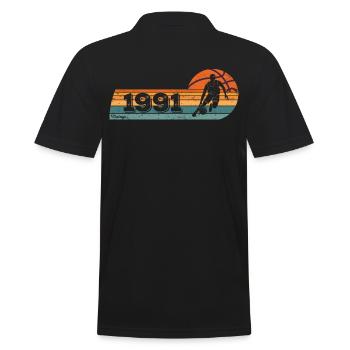 Basketball player born in 1991 Birthday - Men's Polo Shirt - black - Back - Kai (181cm)