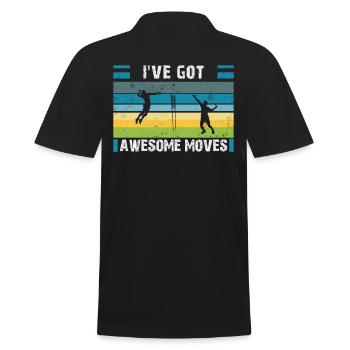 Badminton Player Badminton Racket - Men's Polo Shirt - black - Back - Kai (181cm)