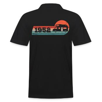 Motorhome driver Camping born in 1952 Birthday - Men's Polo Shirt - black - Back - Kai (181cm)