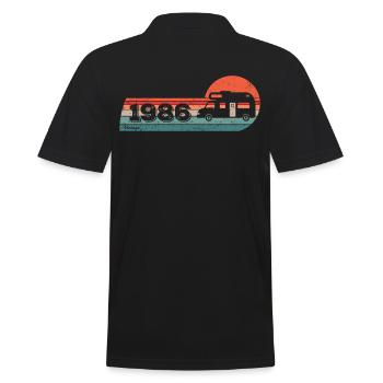 Motorhome driver Camping born in 1986 Birthday - Men's Polo Shirt - black - Back - Kai (181cm)