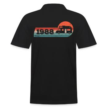 Motorhome driver Camping born 1988 birthday - Men's Polo Shirt - black - Back - Kai (181cm)
