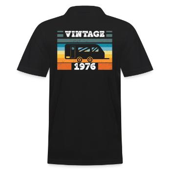 Camping car Camping born in 1976 Birthday - Men's Polo Shirt - black - Back - Kai (181cm)